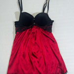 Ambrielle Satin Babydoll Dress Size Small Velvet Chemise Christmas Holiday Party Photo 0