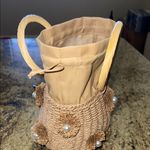 Haute Hippie  Brown Mini Bag w/ Woven Design & Bamboo Handles Photo 4
