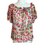 Milly EUC of New York Floral Print Off Shoulder Ruffle Top Size 6 Photo 0