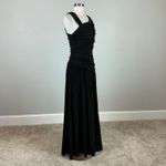DKNY  Sparkly Knit Sleeveless Ruched Long A-Line Formal Gown Black Size 10 Photo 1