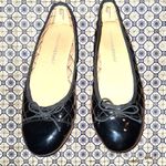 Christopher & Banks  black patten leather quilted look design with tie on front Photo 6