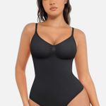 Feelingirl Tummy Control Seamless Bodysuit Black Photo 0