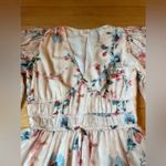 Shoshanna  Pink Floral Puffy Long Sleeve Mini Dress Photo 3