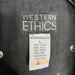 Y2K whimsygoth western ethics black denim vest front zip womens size large Photo 2