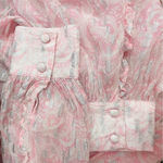 Ramy Brook  Ora Metallic Print Maxi Dress Soft Pink Silver Size Small Long Sleeve Photo 8