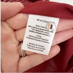 Anthropologie Dolan Burgundy Ruffle Neck Metallic Plaid Tank Top Lined Size M Photo 5