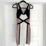 Bebe  Bandage Dress Small Pink Black Y2k Club Stretch Sleeveless Bodycon Photo 1