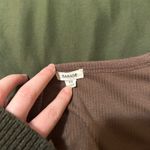 Garage  Crop Top Long Sleeve Brown Photo 2