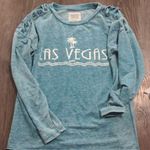 Bin 1 Women Tie Detail Las Vegas Sweatshirt/Shirt Pastel Green Size Small/Medium Photo 0