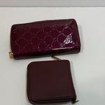 Bebe Maroon Wallet Duo with Gold Accents Photo 3