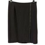 Gianni made USA Bodycon Leather Accent Front Slit Zip Back Lined Skirt Womens 4 Brown Photo 8