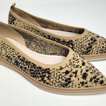 Louise et Cie  CELETE WASHABLE POINTY TOE KNIT LEOPARD PRINT FLATS 8M Photo 0