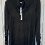 Melissa Paige ‎ Dark Olive Green Sweater with Black Button Sleeve size S NWT Photo 0