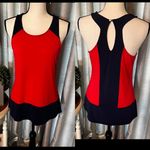 Cynthia Rowley Red Blue Color Block Sleeveless Blouse Top Tank Womens Size Small Photo 1