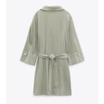 ZARA  LINEN BLEND CHAIN LINK BELT DRESS in Light Khaki Photo 1