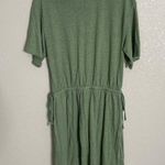 Old Navy  Green Olive Tie Side Linen Blend T Shirt Dress Small Photo 3