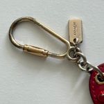 Coach Red Leather Heart with Studs Key Ring/Fob/ Bag Charm - 65180 Photo 3