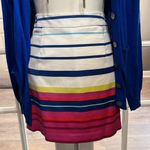 Tart  White Pink Blue Striped Mini Skirt Size Medium Photo 11