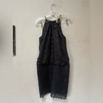 Laundry by Shelli Segal Black Crochet Halter Cocktail Mini Dress 2 Photo 3