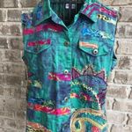 Chico's Retro Vest Boho Artsy Festive Embroidered Photo 0