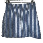 Lost + Wander  Blue White Striped Waves  Wrap‎ Mini Skirt With Bow EUC Size Small Photo 4