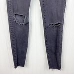 Madewell 9" High Riser Skinny Skinny Black Denim Ripped Knee Jeans Size 26 Photo 5