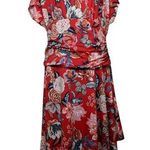 Rabbit Rabbit Rabbit Floral Dress Short Sleeve Boatneck 16 New Red Photo 0