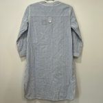 Madison Matthews Dress XS $168 Seersucker Blue White Stripe‎ Boho Embroidered Photo 2