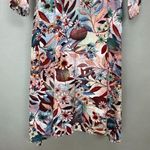 Floral Dress Long‎ Sleeve Scoop Neck Elaborate Pattern Print Sheath Leafy Women Pink Size XXS Photo 6