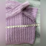 No Comment NWT  Size M Purple Lilac Cotton Cable Knit Mock Neck Cropped Sweater Photo 11
