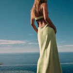 ZARA  Dress Lime Green Satin Effect Maxi Midi Wedding Party Date Coctail Photo 17