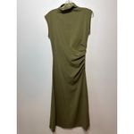 Brand New OGL Women's Size Medium Green Move Mock Neck Midi Length Dress Photo 2