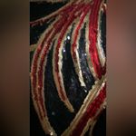 Sequence Open Back Black Red and Gold Long Sleeve Pant Bodysuit Womens Sz Small Photo 2