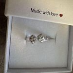 Paw Print Dog Cat Heart Adjustable Ring Womens I Love‎ You Ring Silver Photo 0