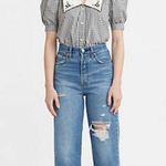 Levi's NWT Ribcage Medium Wash Distressed Denim Straight Ankle Jeans Photo 1