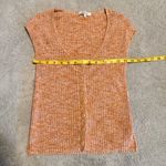 Madewell Ribbed Button-Down Shirt - Orange Marled Shaw Ribbed Photo 3
