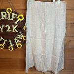 Talbots Maxi Linen Oat Tan Skirt Button Laganlook Lightweight Minimalist Beach Photo 2