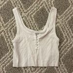 Aerie  Hook & Eye Cropped Tank Top in White Photo 0