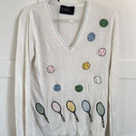 Vintage LeRoy Sweater Tennis Theme Activewear Pickleball Blue Photo 0