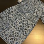 PHILOSOPHY Womens sz M Blue Denim TENCEL Shirt Dress/Tunic Pockets Aztec Tribal Size M Photo 8