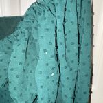 Dark green cropped summer long sleeve blouse Size M Photo 3