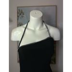 J’adore Black Diamante Halter Maxi Bodycon Dress Strappy Back Size Small Photo 2