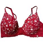 Lucky Brand  Red Floral Lace Bra 34C Photo 0