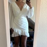 Showpo White Long Sleeve Dress Size 6 Photo 2