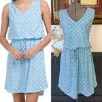 Cabana Life Geometric UPF 50+ Elastic Drawstring Waist Vacation Dress Sz L 💚🍄 Blue Size L Photo 1