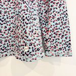 Movetes Sun Flex Mock Neck Long Sleeve Leopard Top Golf Outdoors Rash Guard XS Blue Photo 3