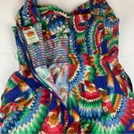 Farm Rio size large midi sun dress Chevron toucans Vibrant Zigzag Photo 13