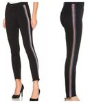 MOTHER High Waist Looker Ankle Fray Guilty Glitter Racer Black Skinny Jean Size 26 Photo 1
