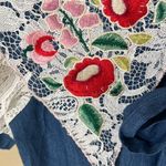 Denim And Lace Midi Dress NWT Blue Photo 4