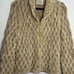 Pristine Paula Lishman M Rose Beige Sheared Beaver Cotton Knit Jacket Tan Size M Photo 0
